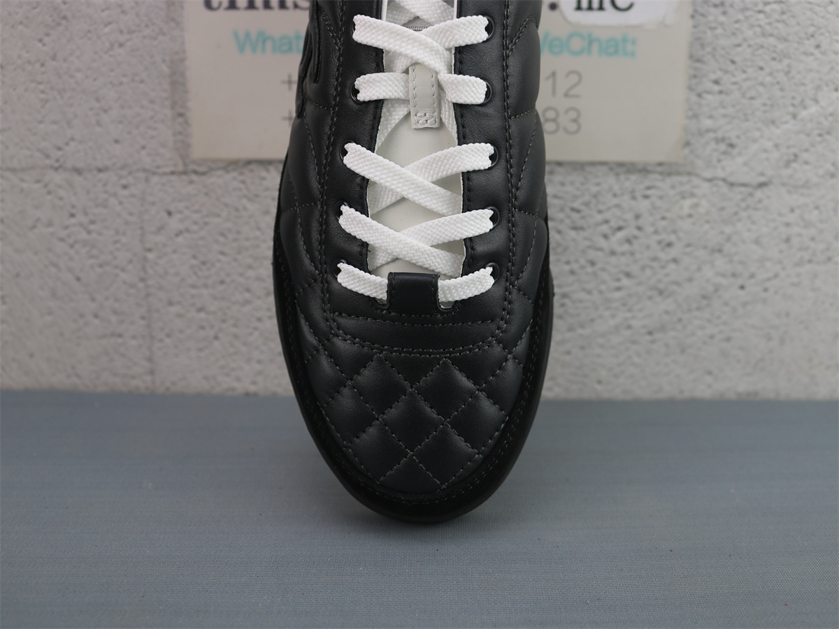 CHANEL 24a Low-Top German Army Trainers Casual Shoes Black